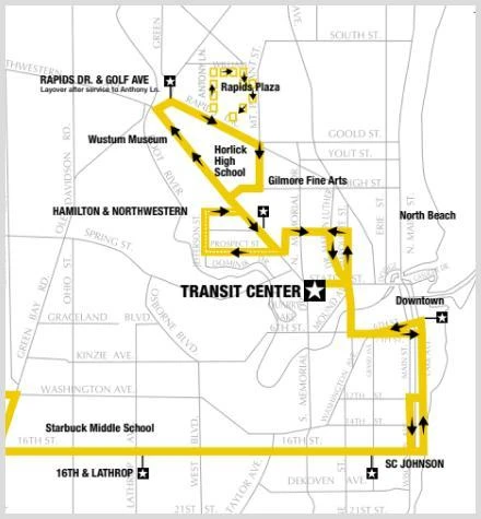 RYDE Racine Transportation Route 3