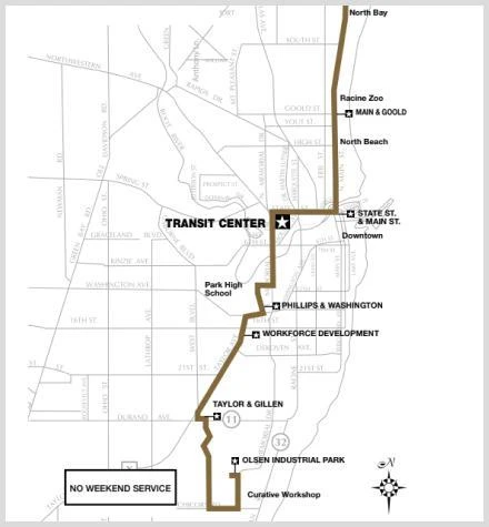 RYDE Racine Transportation Route 2