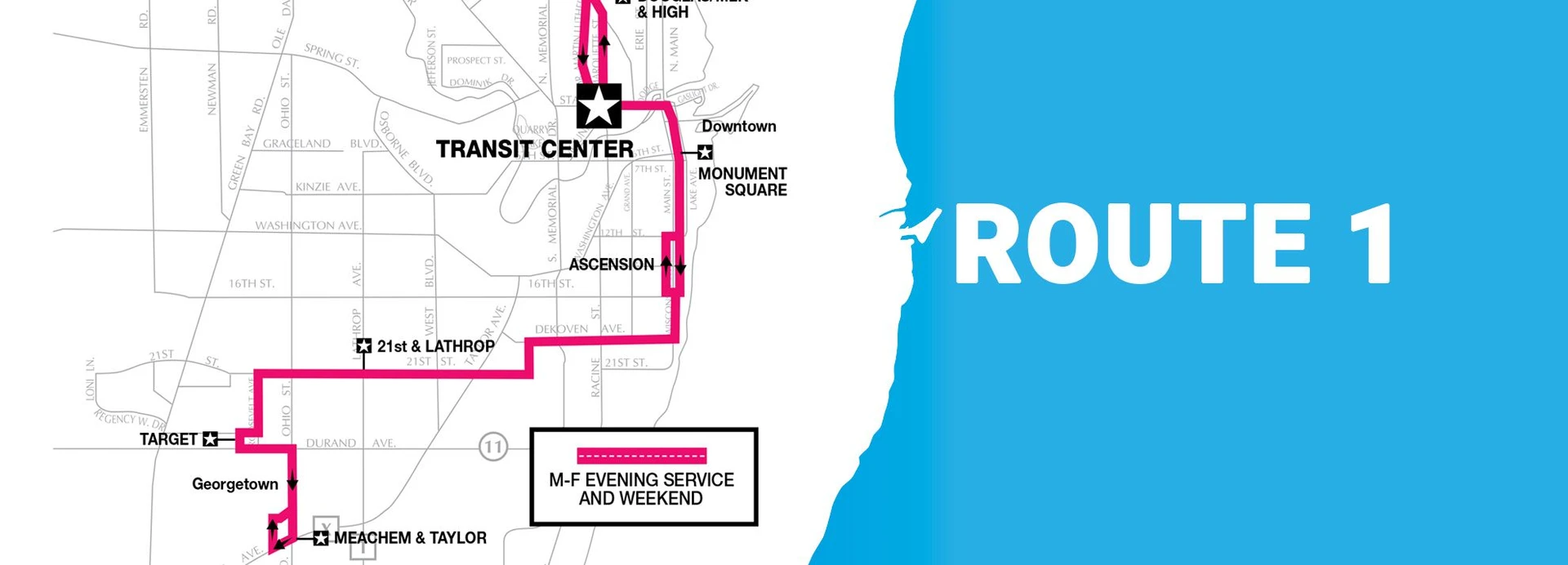 RYDE Racine Transportation Route 1