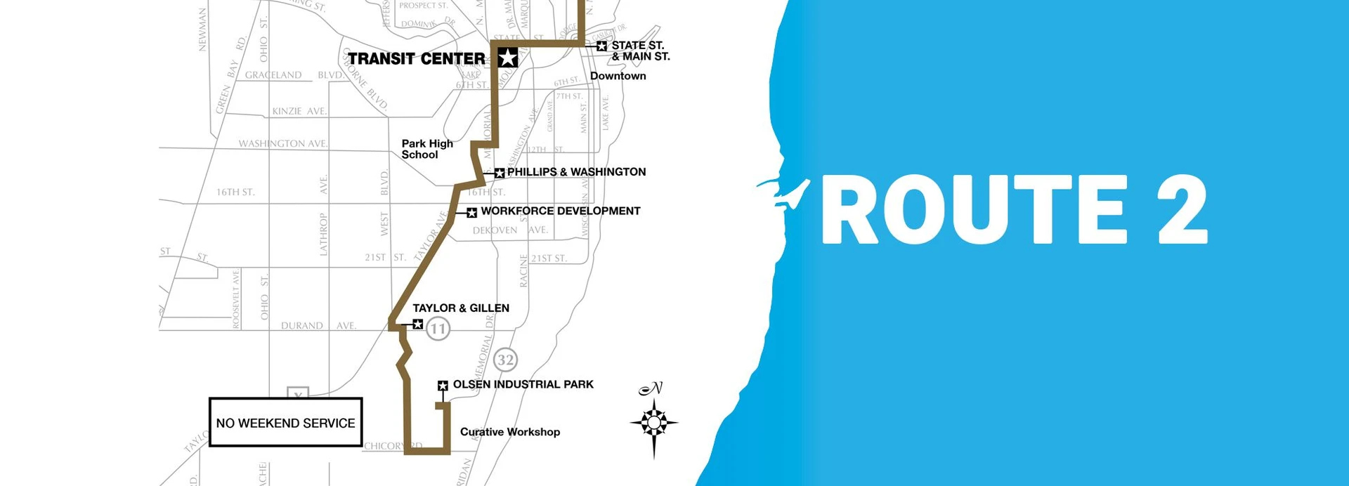 RYDE Racine Transportation Route 2