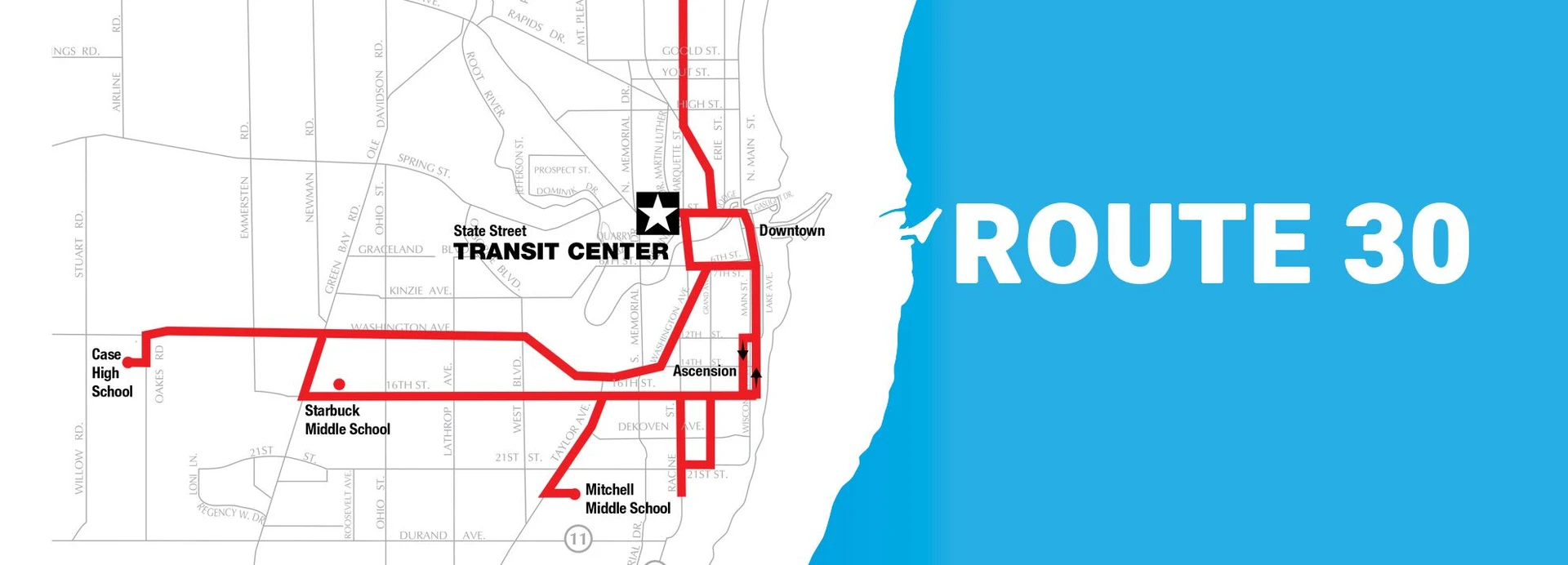 RYDE Racine Transportation Route 30