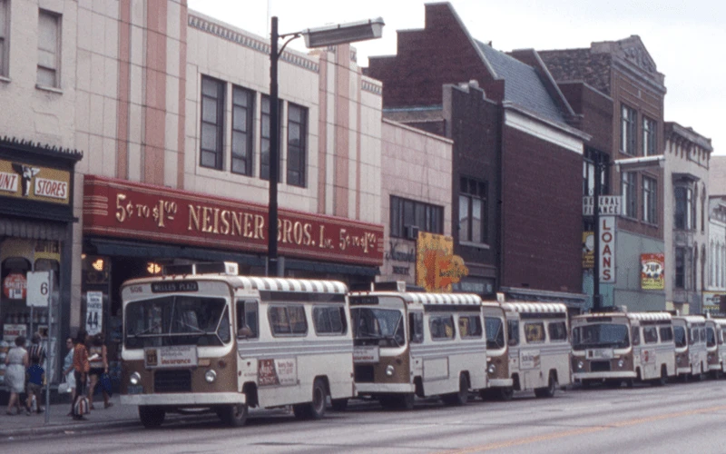 Racine, WI, Flash Transit, Main Street, Flexette, 1970